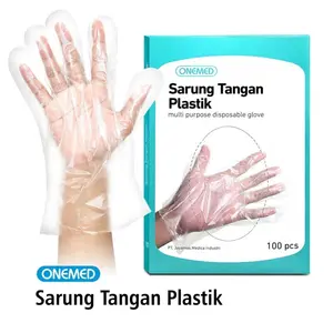 Onemed - Sarung Tangan Plastik Box Isi 100 Pcs