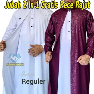 Jubah Gamis pria regular jubah 2 in 1 pria muslim terviral shoop master Dewasa Remaja