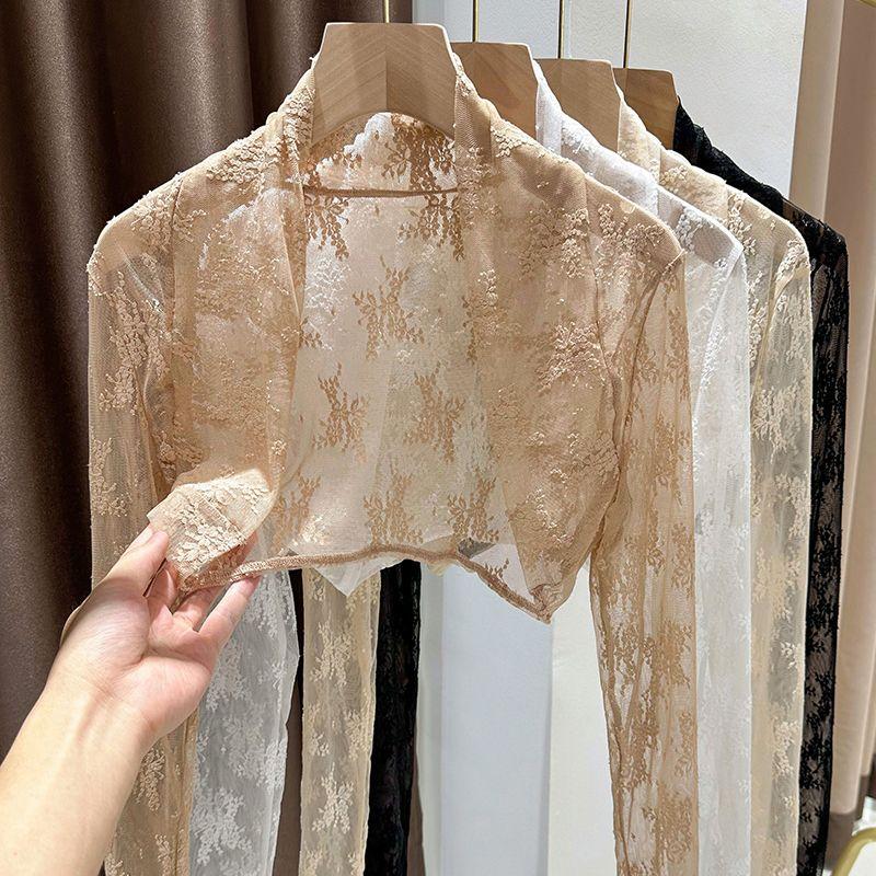Áo Cardigan Chống Nắng, Ren, Dành Cho Nữ, Váy Hai Dây, Áo Mặc Bên Ngoài, Che Phủ, Khăn Choàng Sườn Xám Mùa Hè, Áo Khoác Nhỏ Áo Lưới Rỗng 6