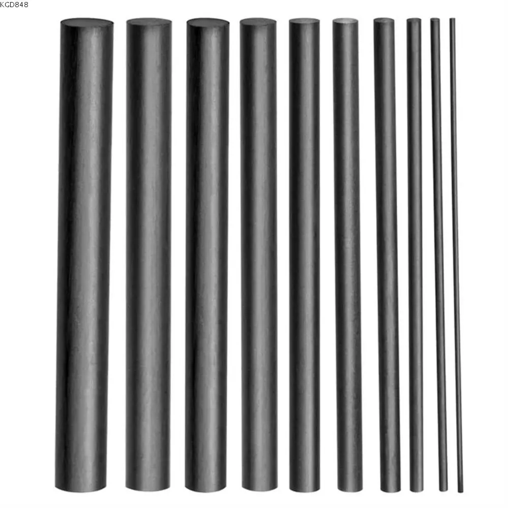 KGD848 For DIY High Strength Carbon Fiber Sticks Light Weight Wrapping Thread Fishing Rod Repair Kit Reinforcement Rod 1mm~10mm Fishing Pole Building Kit Saltwater Freshwater