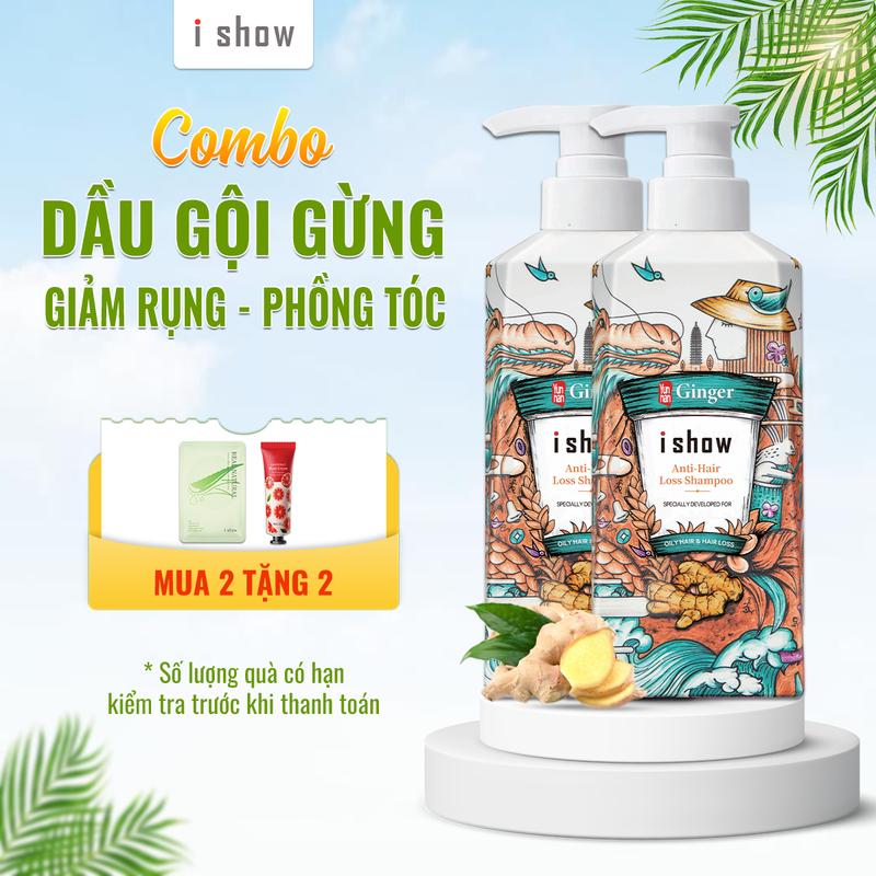 Combo 2 Dầu Gội Gừng I SHOW Giảm Gãy Rụng Kiềm Dầu Phồng Tóc - I SHOW Anti-Hair Loss Shampoo 300ml Women 1