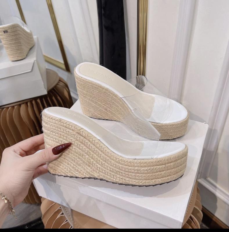 Dép Xuồng đế cói lót trắng quai ngang trong đế cao DéP Shoes giày 5
