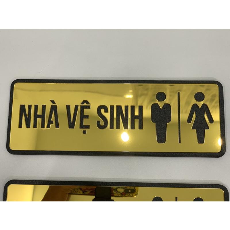 Mẫu bảng toilet WC Gương Vàng dán cửa nhà vệ sinh 25x9cm - sang trọng, đẳng cấp 4