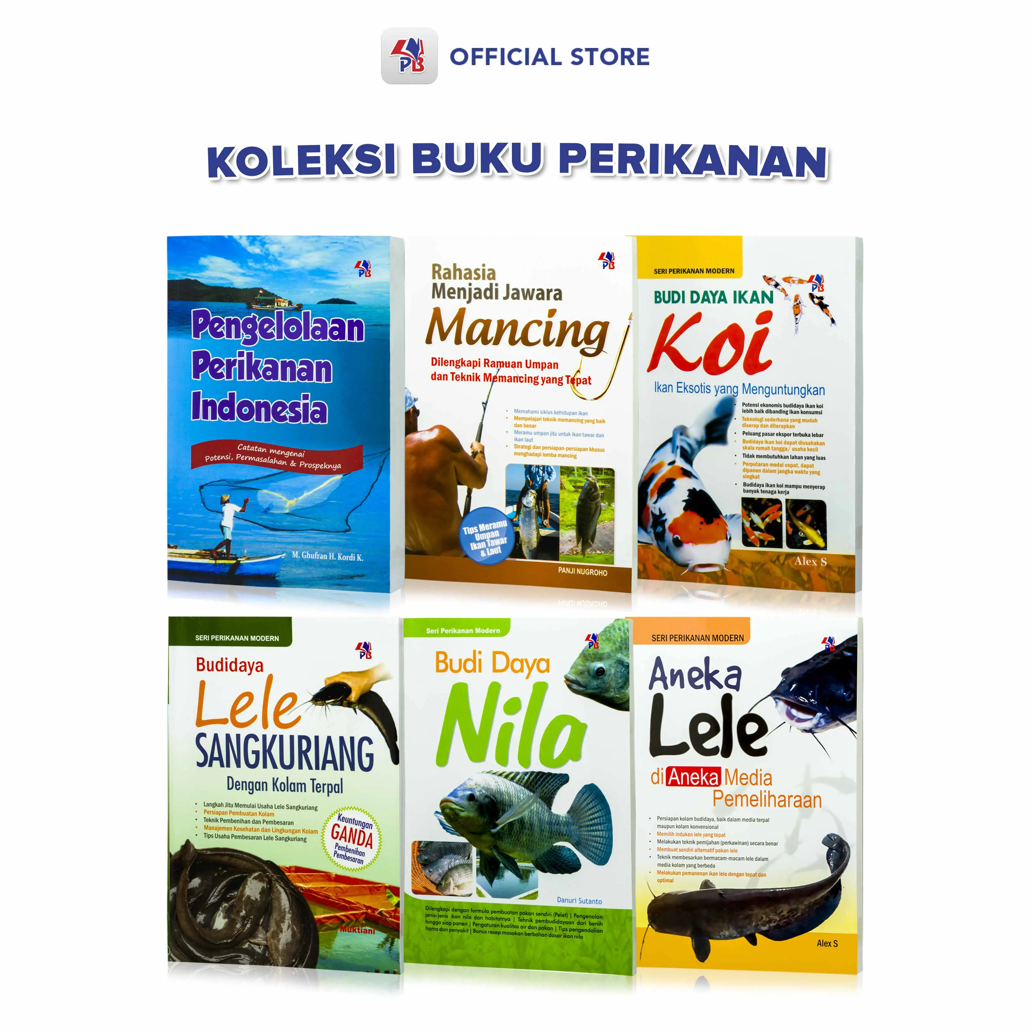 Buku Perikanan : Pengelolaan Perikanan Indonesia / Rahasia Menjadi Jawara Mancing / Aneka Lele di Aneka Media Pemeliharaan / Budidaya Ikan Koi / Budidaya Lele Sangkuriang / Budidaya Nila / Pustaka Baru Press - PB
