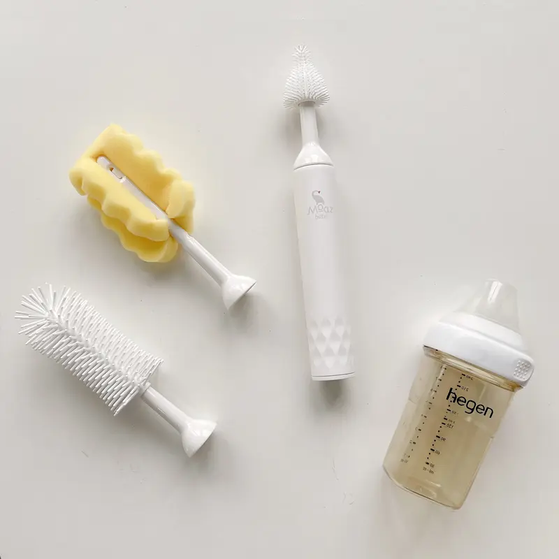Bộ cọ rửa bình sữa cho bé chạy điện Moaz Bebe MB047 chất liệu silicon và chổi mút - Monnie Kids 5