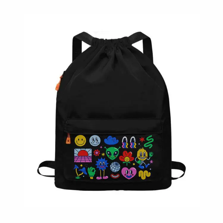 Tas Ransel Punggung Kerut Waterprouf Pria Wanita Motif DINO Distro - Tas Serut | Devva.id Canvas Sekolah Backpack 4