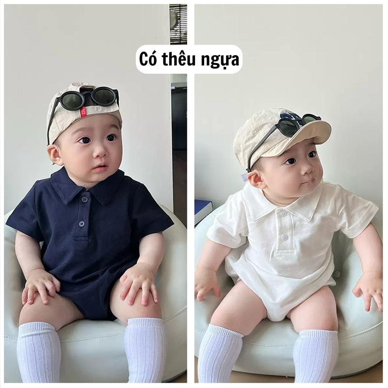(Có Thêu Ngựa) Bộ Đồ Liền Thân Chip Polo Cotton LOTUKA Cho Bé, Bodysuit Cho Bé Trai Bé Gái, Quần Áo Trẻ Em Size 3-12kg