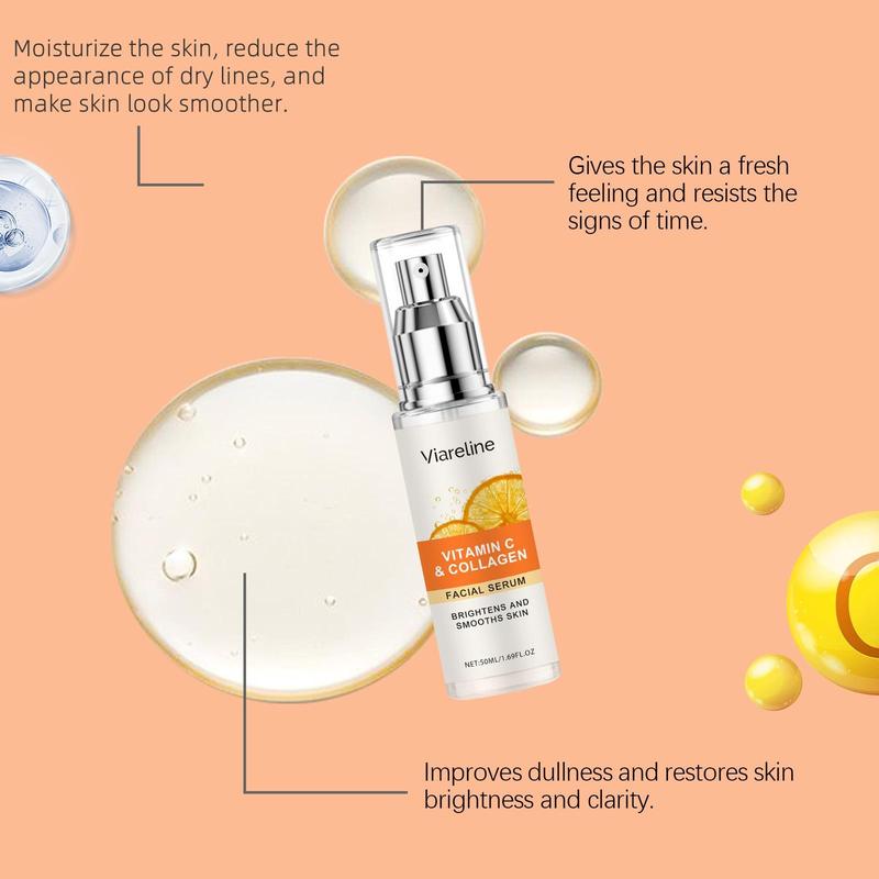 Product Introduction of Vitamin C & Collagen Facial Serum, Moisturizing Facial Essence, Hydrating Facial Serum, Face Serum for Women & Men 6