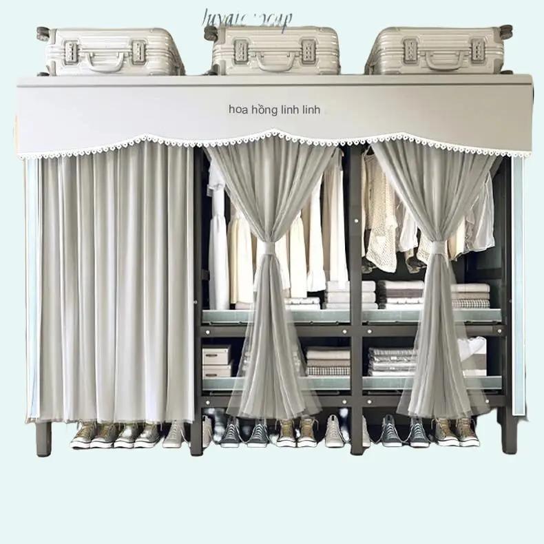 Tủ Đựng Quần Áo Vải Khung Thép Titan 2,3,4.5 Buồng Treo Quần Áo Gấp Gọn Cỡ Lớn 2m5 - Metal