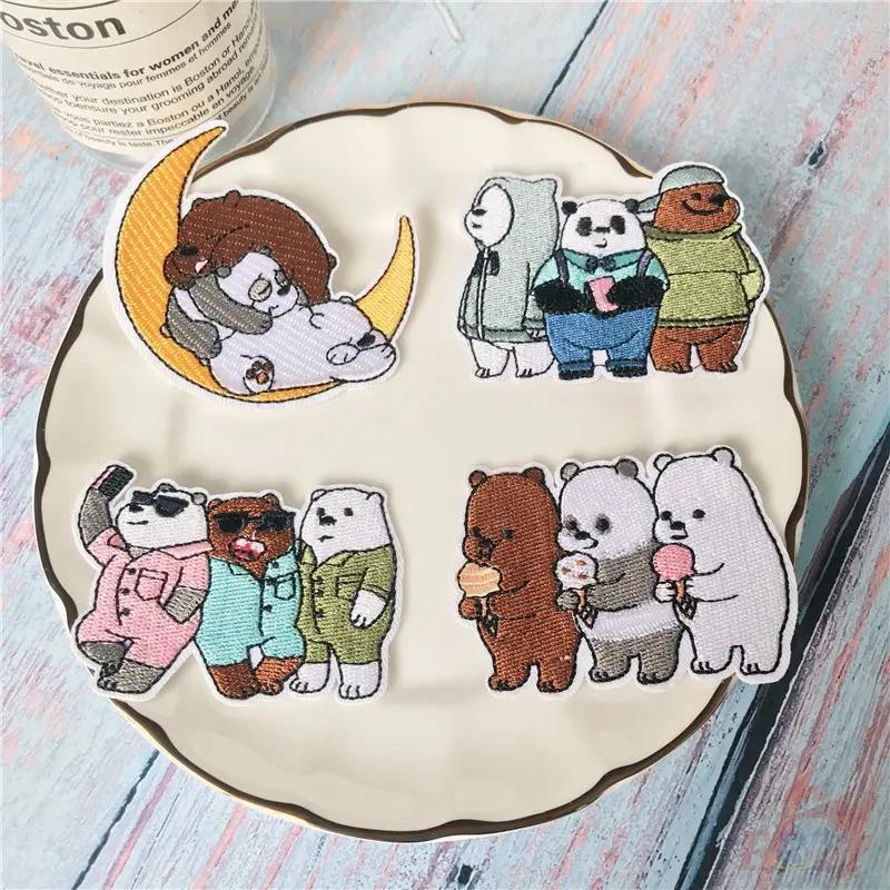 Sticker patch vải ủi thêu hình anh em nhà gấu Chúng tôi đơn giản là gấu 2