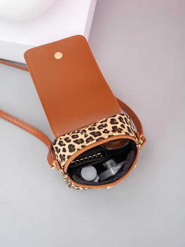 Fashion Leopard Pattern Crossbody Bag, Casual PU Leather Shoulder Bag for Women, Trendy Versatile High-quality Daily Commuting Bag, Girl Fashionable Bag 2