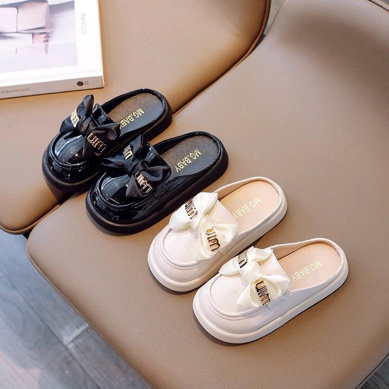 Dép sục miu nơ cho bé mẫu mới 2024 phong cách Hàn Quốc thời trang giản dị đế mềm da cao cấp dễ đi lại sang trọng Jean