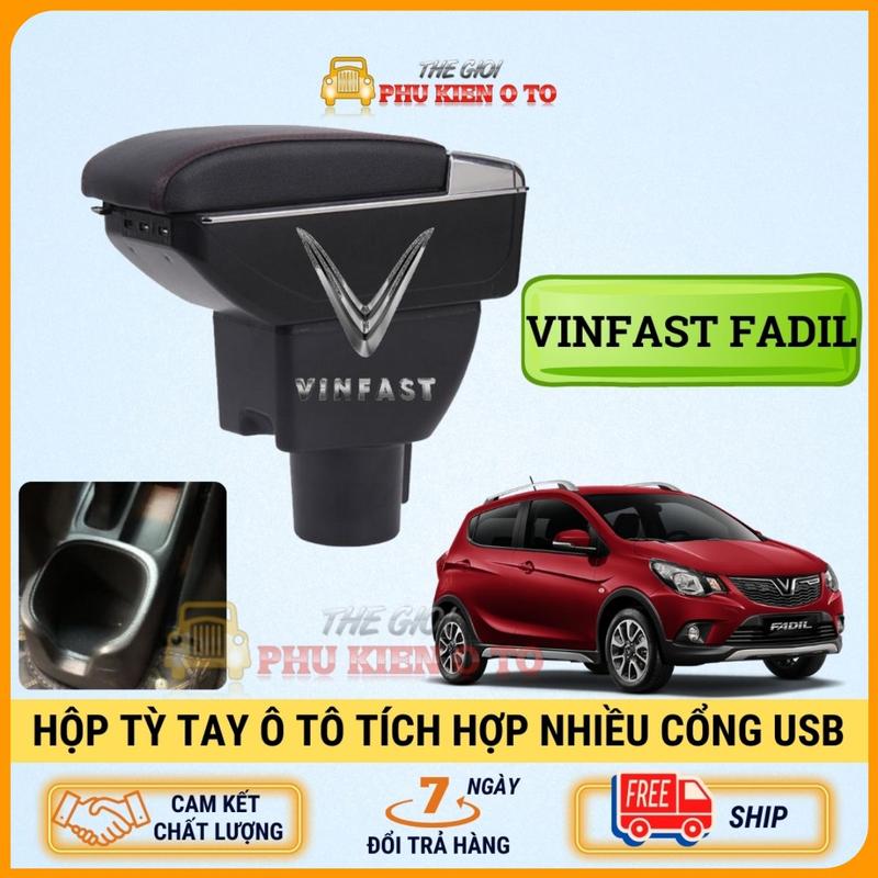 Hộp tỳ tay ô tô cao cấp Vinfast Fadil - Gezt tích hợp 7 cổng USB