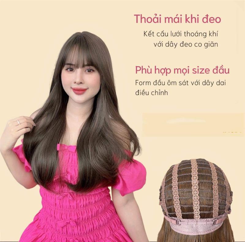 Tóc giả bộ nguyên đầu C80 cho nữ dáng xoăn sóng layer 55cm giúp bạn thêm trẻ trung, xinh đẹp