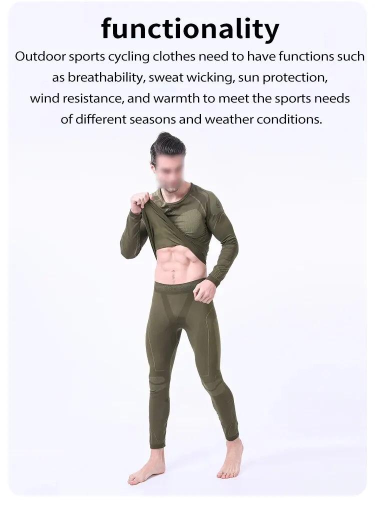Product Introduction of Men Sport Thermal Underwear Suits Outdoor Cycling Compression Sportswear Quick Dry Breathable Clothes Fitness Running Tracksuits 18