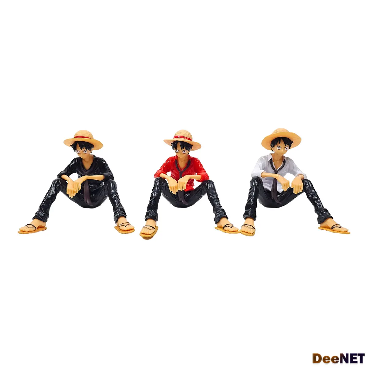 Luffy Sitting Posture Shirt Color One Piece 12cm Action Figure PVC