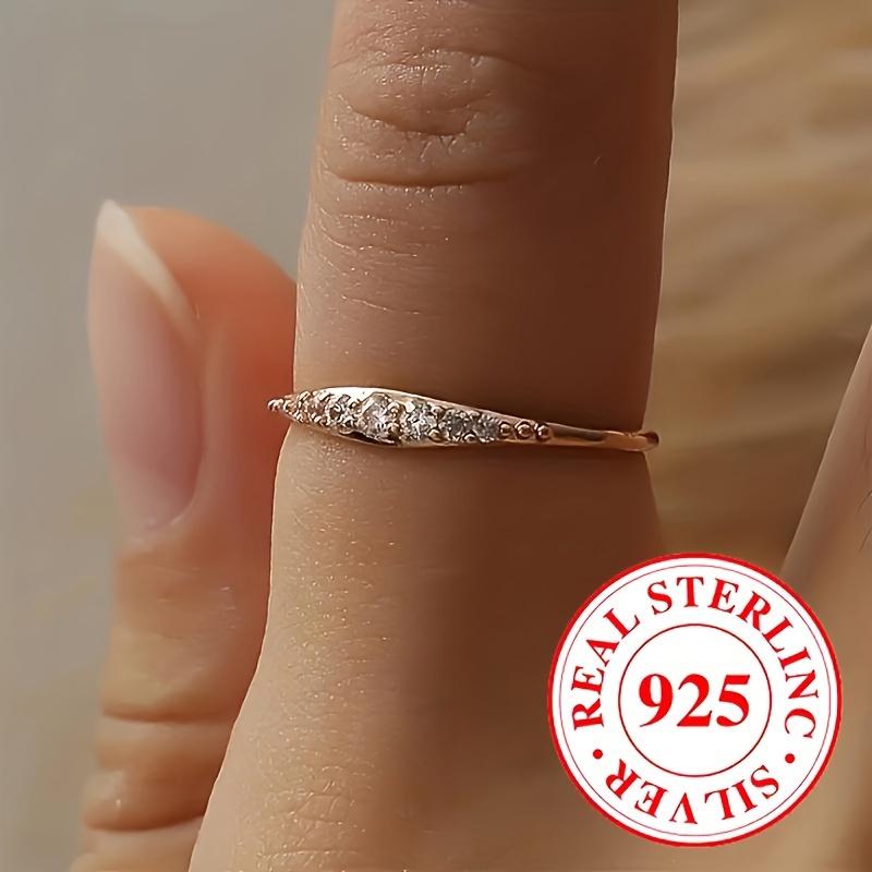 Product Introduction of Permanent Ring 925 Sterling Silver Diamond Shining Simple Design Silver/ Gold/ Rose Gold Choose Your Favorite Color High Quality Jewelry 1