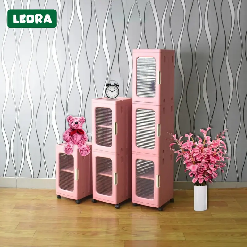 LEORA Lemari Lipat 1 SUSUN LEORA Lemari Pakaian Plastik Lemari Portable Lemari Plastik Susun Rak Sepatu Lemari Toilet Lemari Dapur Lemari Sudut 4