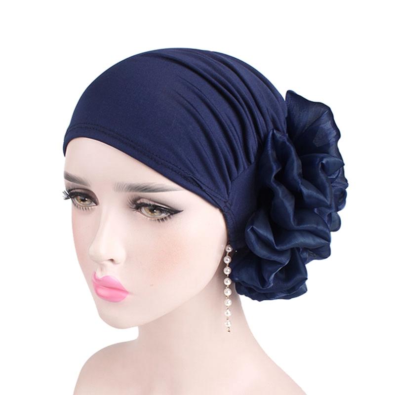 Mũ Khăn Trùm Đầu Lụa Sữa, Phong Cách Dễ Thương Cho Nữ, Khăn Xếp Hoa Cổ Điển Mũ Băng Đô Co Giãn Thanh Lịch 7