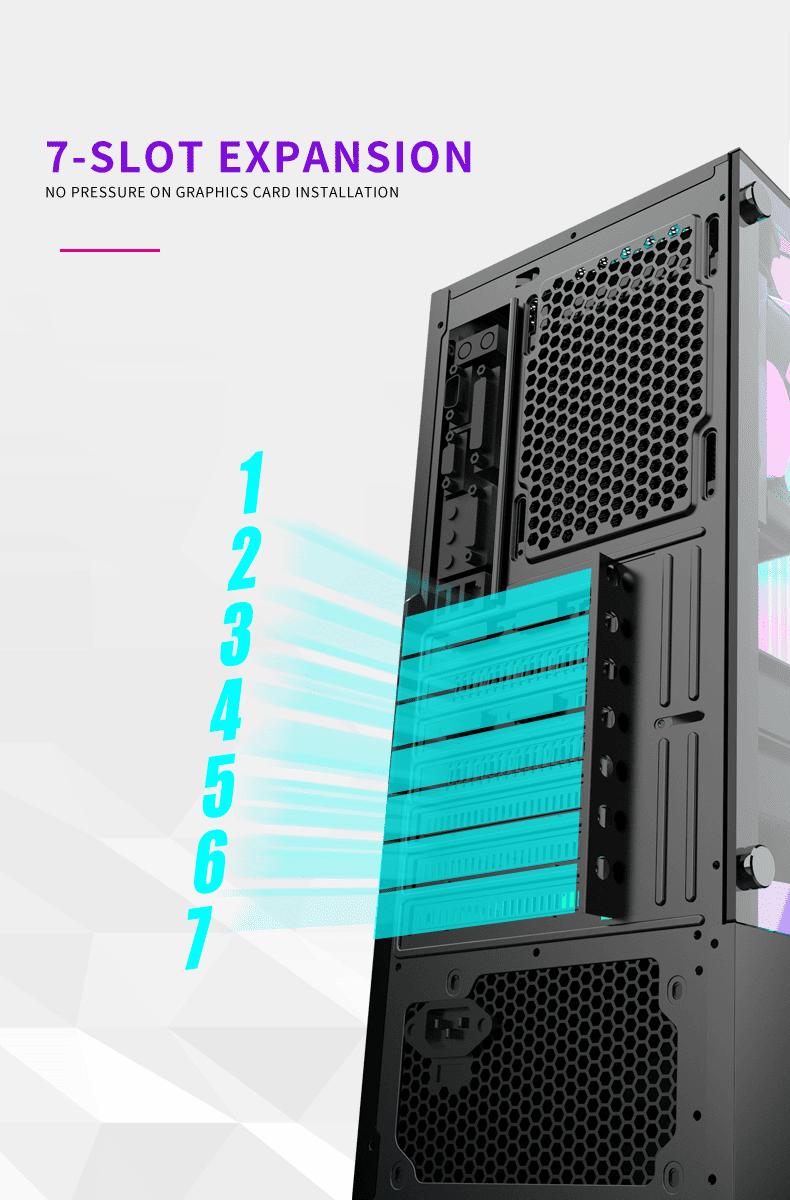 Inplay Meteor 03 PC Case Tempered Glass Gaming Computer Casing ATX ...