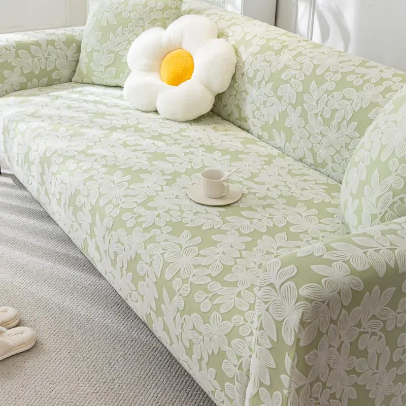 Floral Pattern Sofa Cover, 1 Count Sofa Slipcover with 1 Count Seat Cushion Cover, Dustproof Sofa Cover for Home Living Room Decor 7