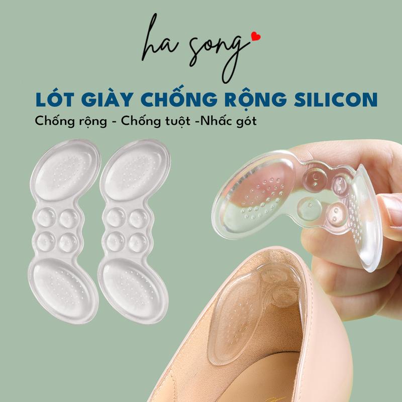 Lót giày chống rộng chống nhấc gót silicon êm chân ,bám dính tốt cho giày tây giày búp bê giày thể thao 461 miếng dán