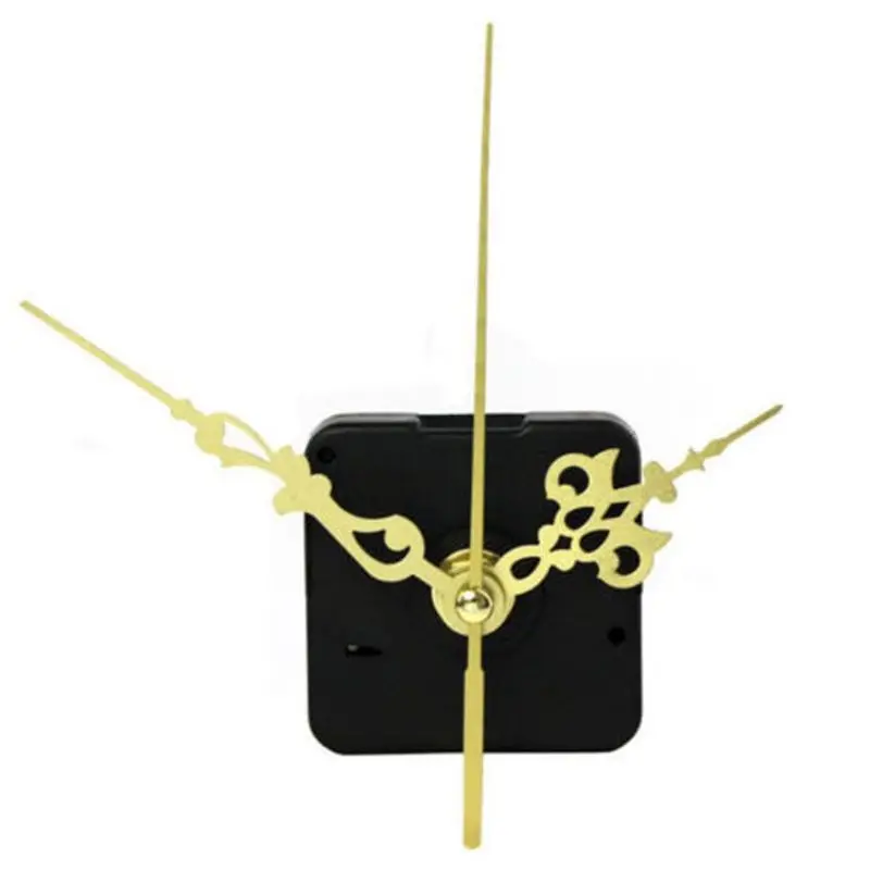 Enjin+Jarum Jam / Quartz Clock Movement Mechanism Standart Spindle Gold Hand Repair Tool Parts Kit MOV4