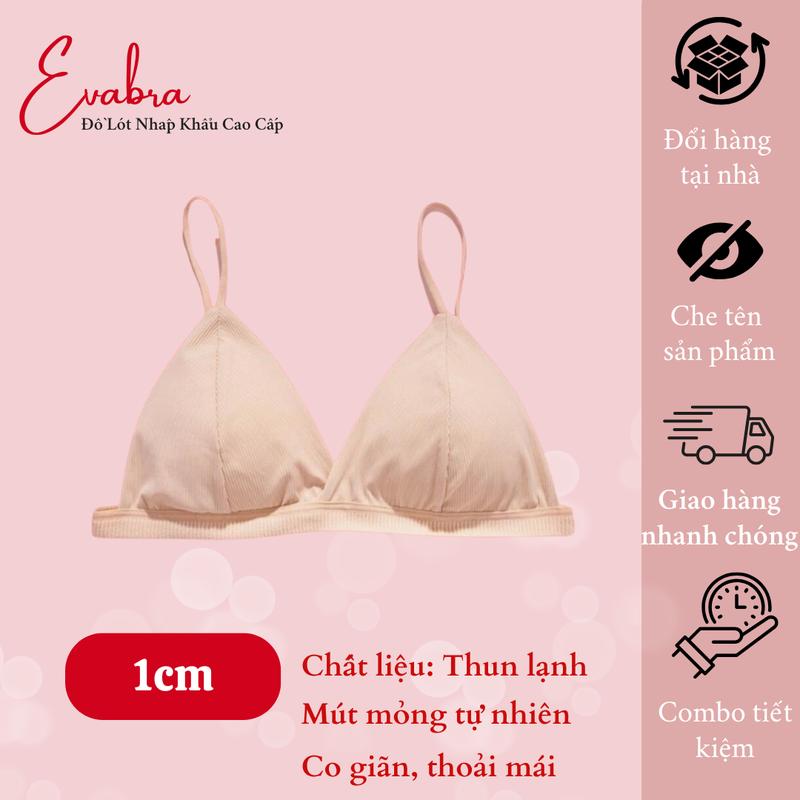 Áo Bra Eva Bra Gân Tăm Dây Mảnh Khoét Ngực Sâu - 812 Nữ Women Tua Rua