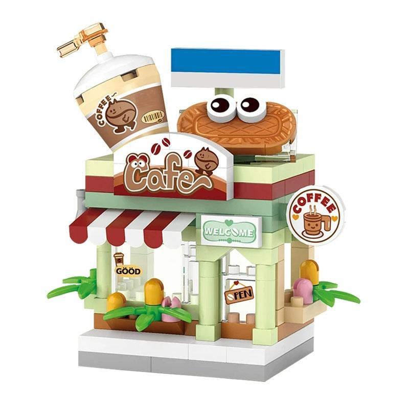 120pcs Coffee Shop Design Micro Building Block Kit, Miniature Cafe Model, Building Toy For Kids, Christmas Gift 2