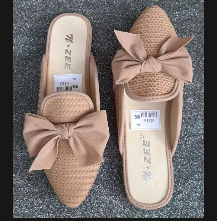 sendal bapau wanita / sendal wanita terbaru / sendal flatshous Pink Hitam Shoes 0