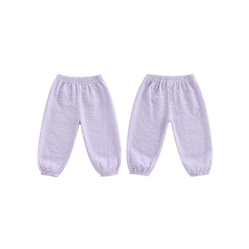 Kids Girls Boys Jogger Pants Loose Plaid Print Elastic Waist Trousers Casual Bottoms for Toddler Newborn Infant 6