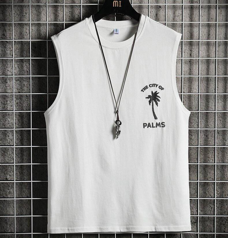 Product Introduction of Áo thun balo tanktop in hình nổi  cây dừa Nam Menswear có thể giặt máy đơn giản 3