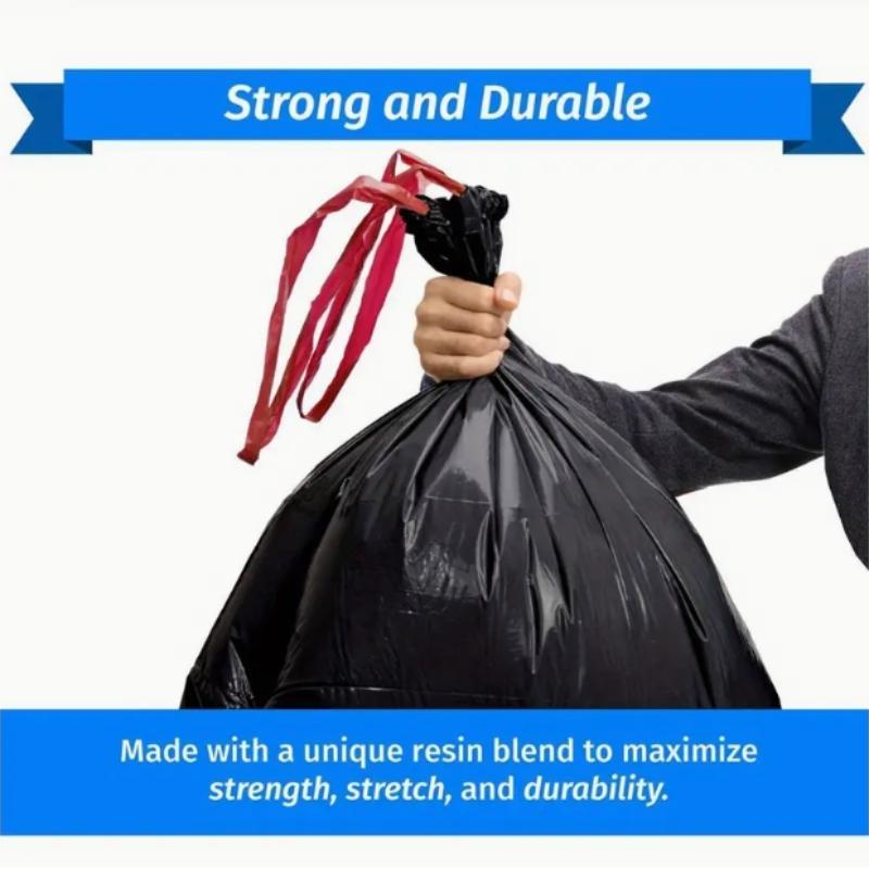 35 Gallon Trash Bag, 10pcs/20pcs/roll Thick & Durable Household & Commercial Garbage Bag, Large Capacity Drawstring Bin Bag 3