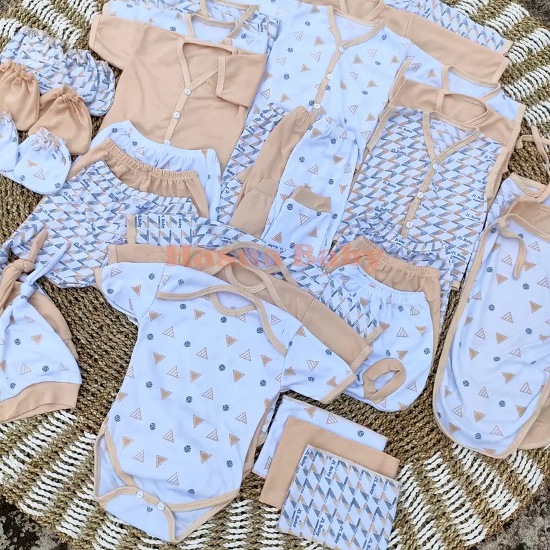 36 Pcs Paket Lahiran Lengkap Baju Bayi Celana Bayi Baru Lahir seri Coklat Susu muda, Sartaki, Jumper, Popok Tali, Baby Gift Set -Juragan Legok Sarung Perempuan 8