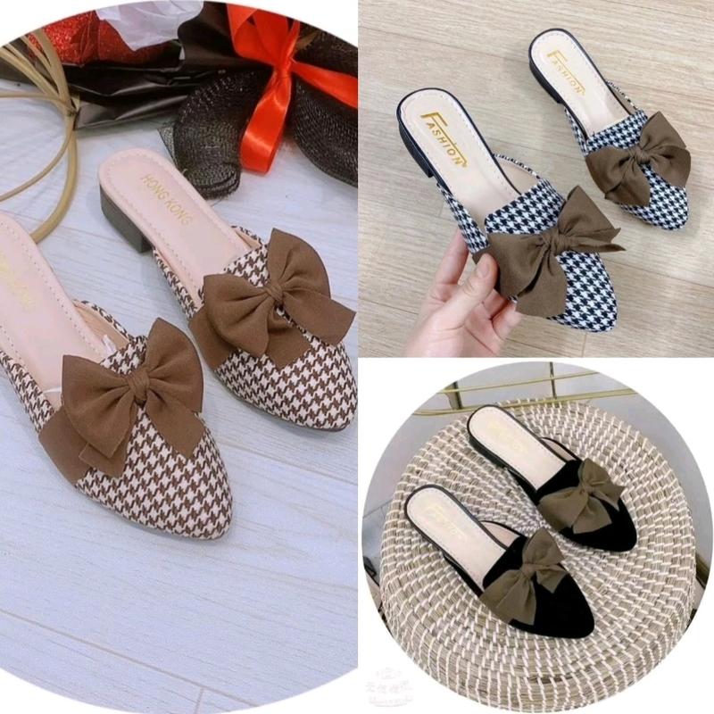 Sục mũi nhọn NƠ NÂU đế 2-3p ( NÊN TĂNG 1 SIZE ) ĐANG CÓ TRỢ GIÁ CHO ĐƠN TỪ 2 ĐÔI HOẶC VÀO CỬA HÀNG CHỌN COMBO DéP Nữ Shoes GiàY