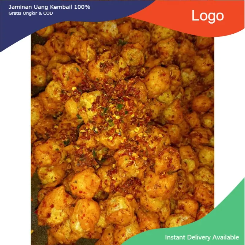 Siomay mini kering Extra pedas Daun jeruk Netto 500 gram Cemilan Instan Food