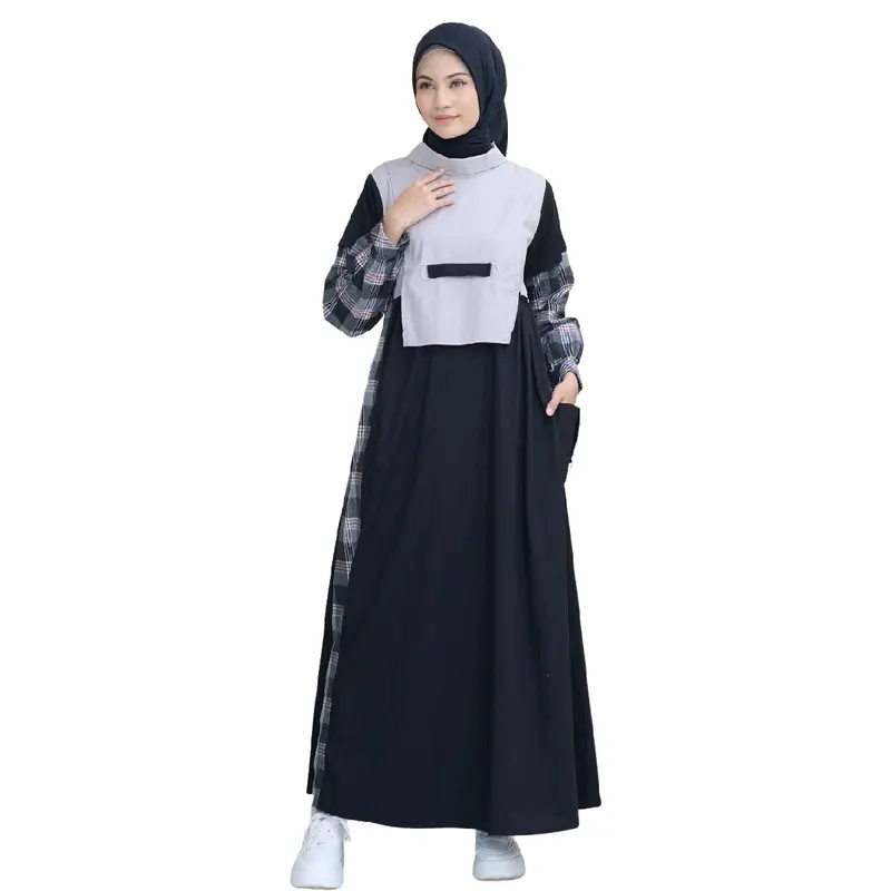 Lunangoofficial - Gamis Terbaru Katun Flanel Wanita Muslimah Dewasa Remaja Kekinian LG 856 Abu Cream Formal Panjang Muda Mustard Variasi Rempel Dress Syari 5
