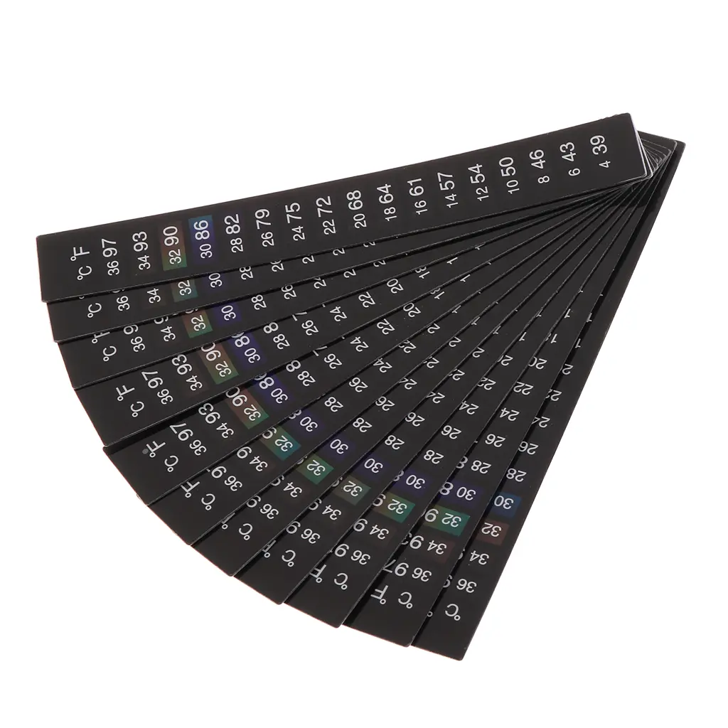 HNKJ 10pcs Aquarium Thermometer Sticker Fish for Tank Temperature Strip Adhesive Stic
