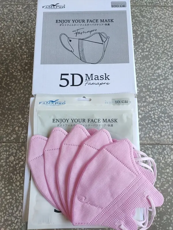 Thùng 100 cái khẩu trang 5D Famapro chính hãng dạng túi zip Nam Phụ Kiện 4