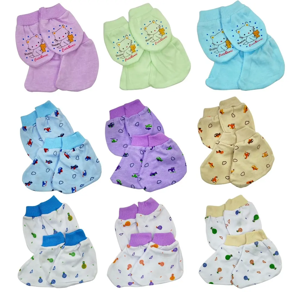 NCH 2 in 1 Newborn Baby Mitten & Booties Set Baby Mitten & Booties Set Sarung Tangan Kaki Baby Set