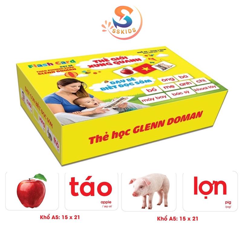 Bộ Thẻ Học Thông Minh 14 Chủ Đề loại To Song Ngữ Tiếng Anh Loại Chuẩn Glenn Doman Flashcard Cho Bé Từ 0-6 Tuổi Đồ Chơi