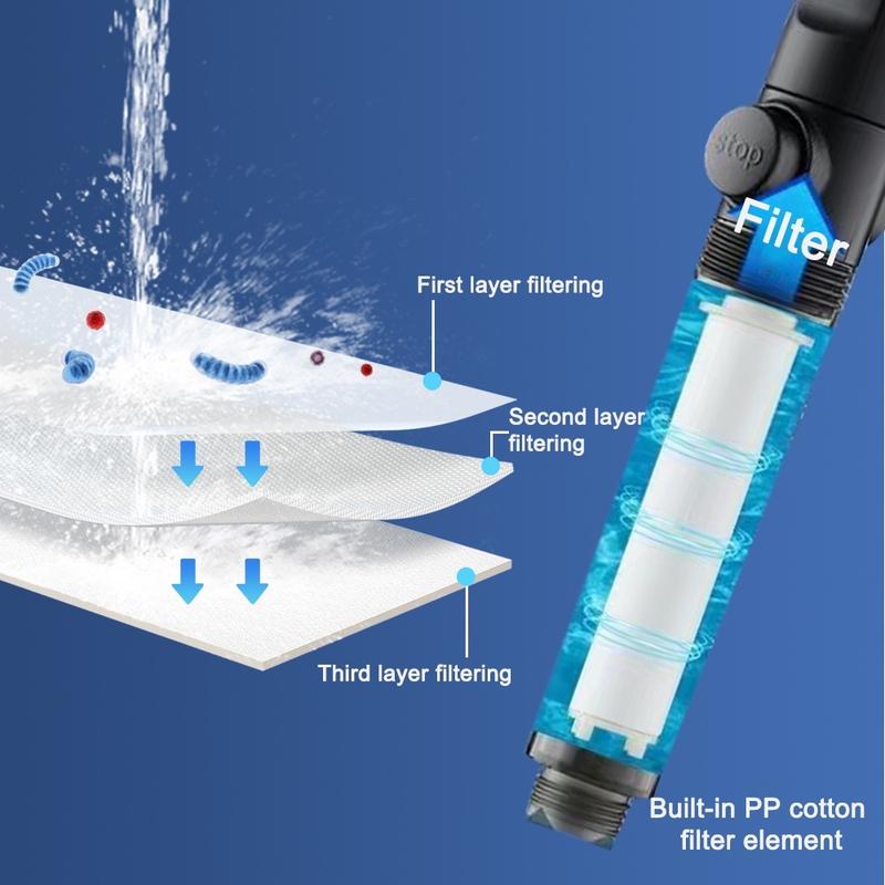 Vòi Hoa Sen Tăng Áp 5 Chế Độ Phun Mạnh Mẽ, Rửa Sạch Bụi Bẩn Tiết Kiệm Nước, Chất Liệu Nhựa Bền Đẹp 7