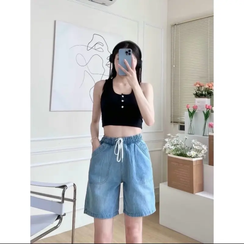 Quần Jean Ngố Nữ Lưng Chun Co Giãn Phù Hợp Mọi Lứa Tuổi
