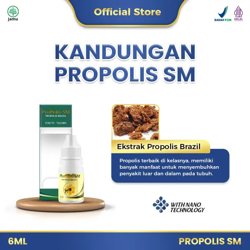 Propolis SM Brazilian Asli 100% Original With Nano Technology Isi 6 ml BPOM 1