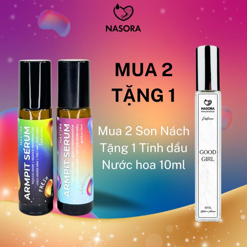 QUÀ TẶNG NƯỚC HOA Son Lăn Nách Kem Nách Nasora Armpit Serum Ngăn Mùi Hôi Nách Hôi Chân Thoáng Mát Thơm Tho