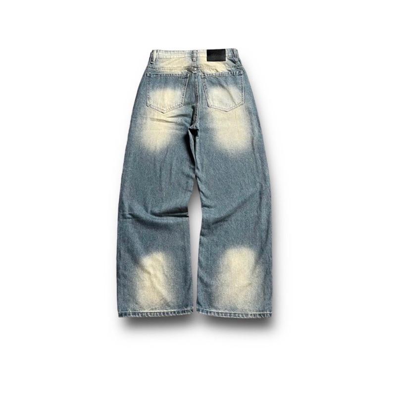 GODO - BAGGY JEANS  BLUEWASH GOLDEN - Quần jeans wash xanh nhạt GJ24 1