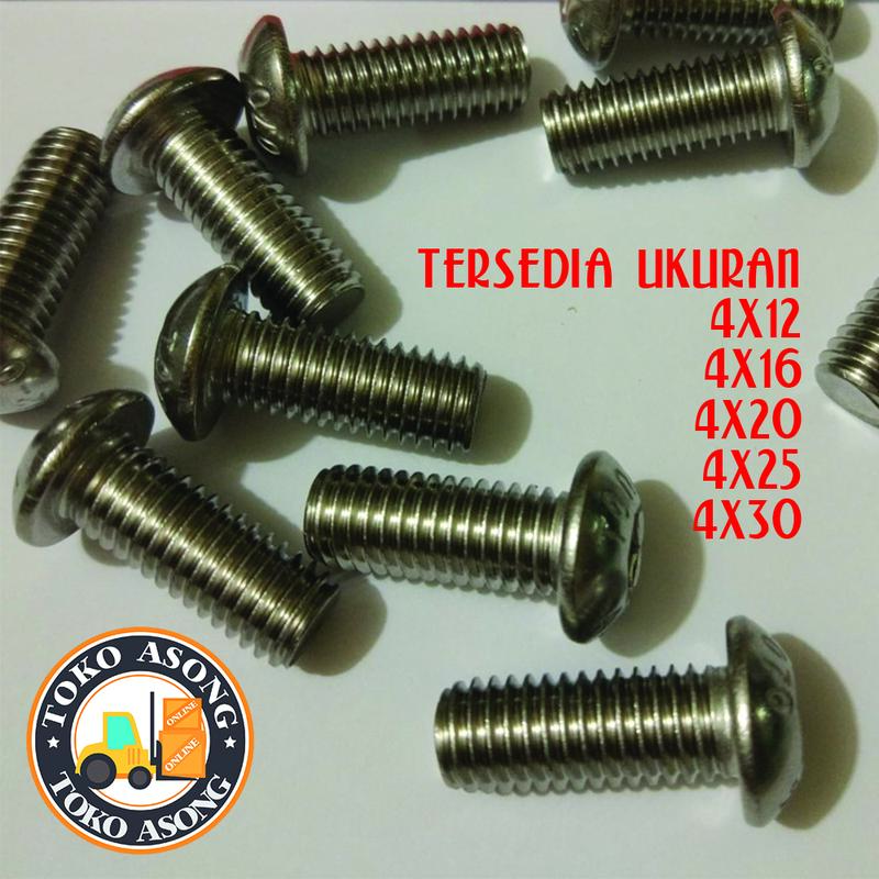 BAUT BUTTON L M4X12,16,20,25,30,35 STAINLESS 2