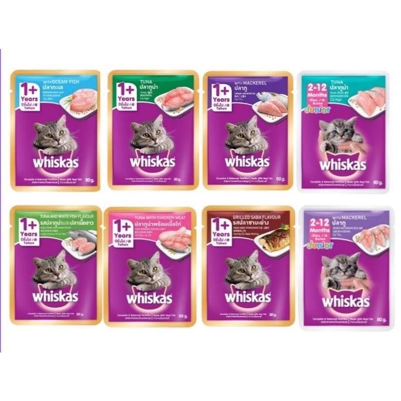 [Bao bì mới] Pate WHISKAS gói 80gr cho mèo con , mèo lớn, thức ăn cho mèo mọi lứa tuổi