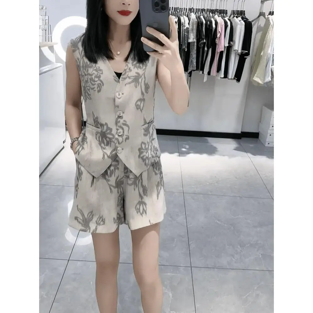 Bộ Áo Jumpsuit Quần Ngắn, Phong Cách Thường Ngày Dáng Rộng Vừa Vặn, Ống Rộng, Cổ Áo Vest Dễ Phối Đồ Ôm Sát, Bộ Đồ Hai Mảnh, Thời Trang, Phong Cách Phương Tây, Thời Trang, Bán Chạy, Thích Hợp Cho Năm 2024, Bộ Sưu Tập Người, [3217 Người Thu Thập]