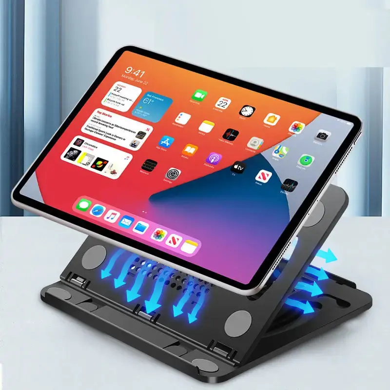 Adjustable height ABS material portable foldable laptop stand desktop elevated stand for heat dissipation